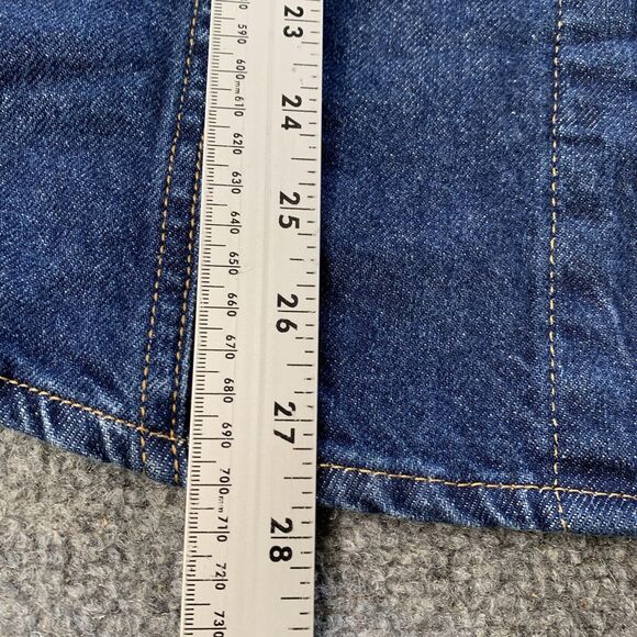 Levi’s Denim Jacket Women’s 1X Trucker Biker Blue Dark Wash Decorated Pocket - Picture 13 of 16